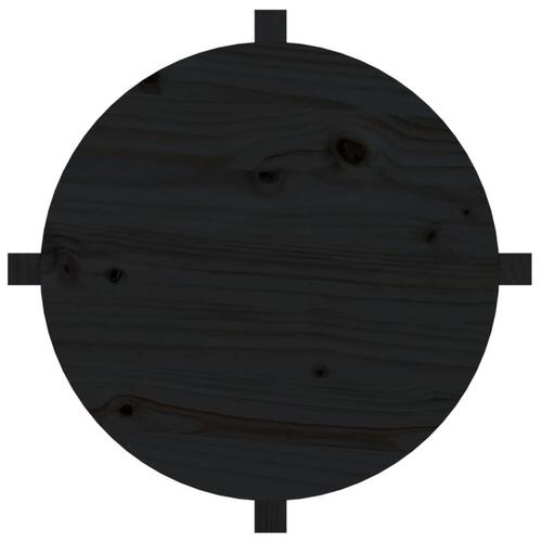 Sofabord Ø 62,5x45 cm massivt fyrretræ sort