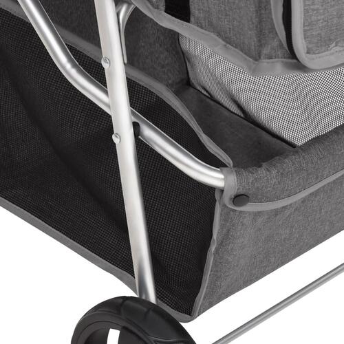 Foldbar hundeklapvogn 80x46x98 cm oxfordstof grå