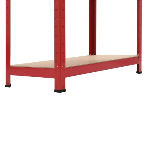 Opbevaringsreol 80 x 40 x 160 cm stål og MDF rød
