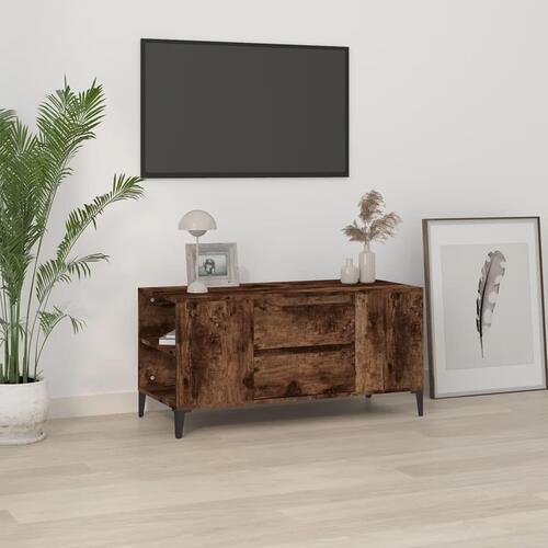 Tv-bord 102x44,5x50 cm konstrueret træ røget egetræ