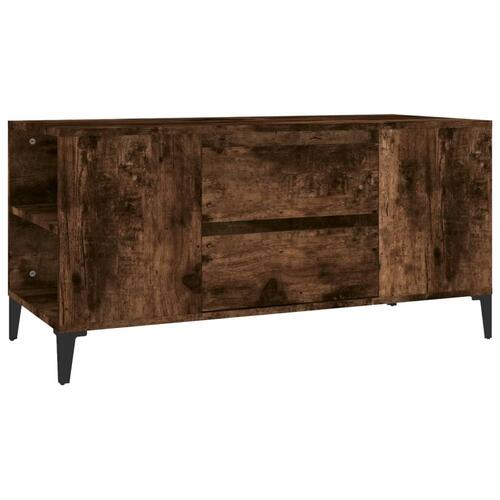 Tv-bord 102x44,5x50 cm konstrueret træ røget egetræ