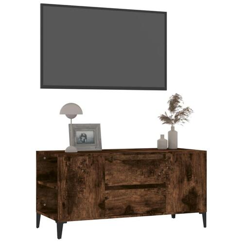 Tv-bord 102x44,5x50 cm konstrueret træ røget egetræ