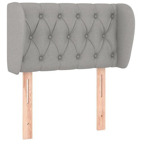 Sengegavl med kanter 83x23x78/88 cm stof lysegrå