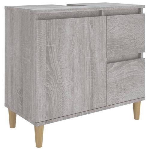 Badeværelsesskab 65x33x60 cm konstrueret træ grå sonoma-eg