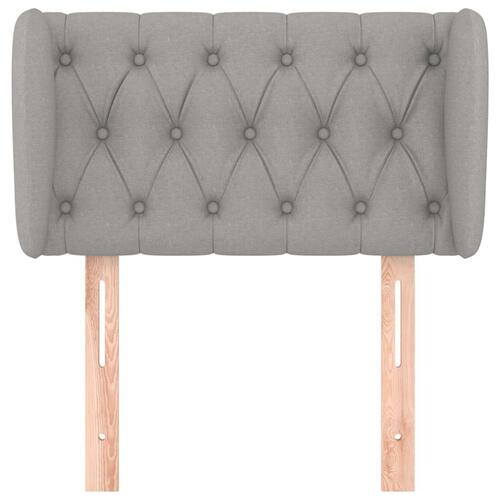 Sengegavl med kanter 83x23x78/88 cm stof lysegrå