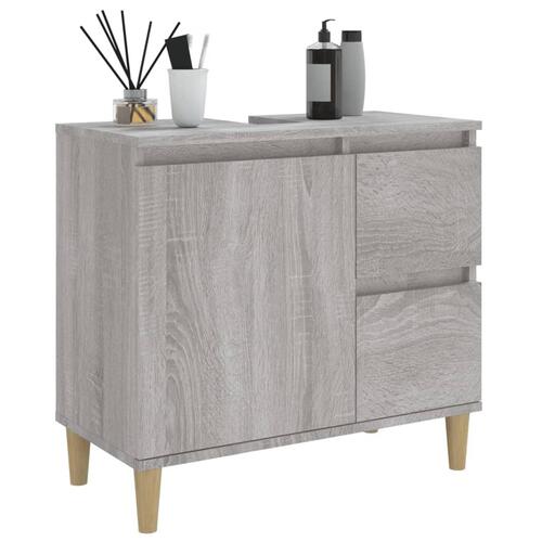 Badeværelsesskab 65x33x60 cm konstrueret træ grå sonoma-eg