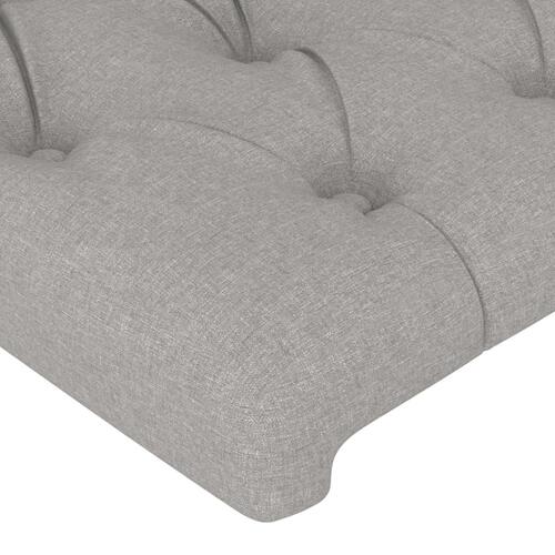 Sengegavl med kanter 83x23x78/88 cm stof lysegrå