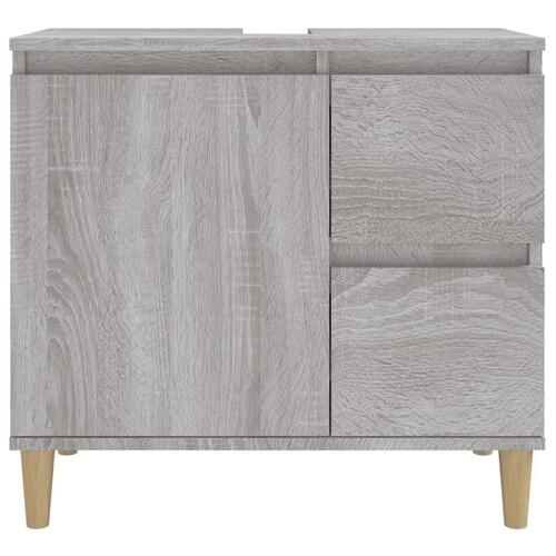 Badeværelsesskab 65x33x60 cm konstrueret træ grå sonoma-eg