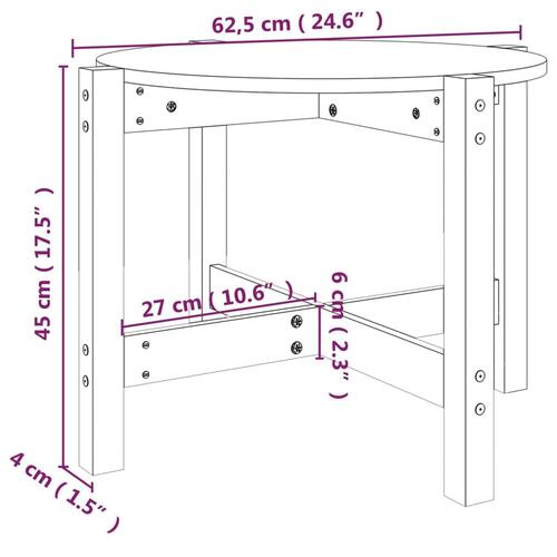Sofabord Ø 62,5x45 cm massivt fyrretræ gyldenbrun