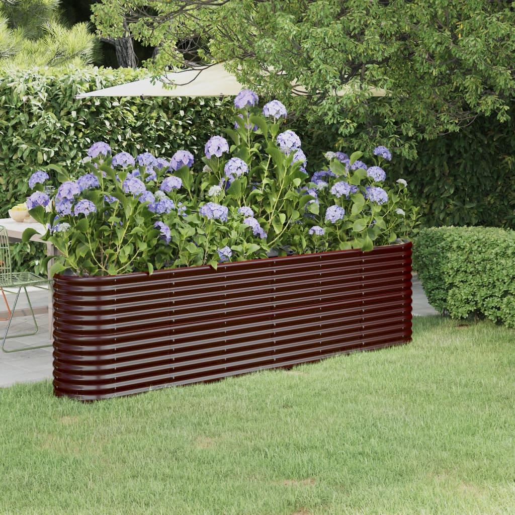 Plantekasse 260x40x68 cm pulverlakeret stål brun