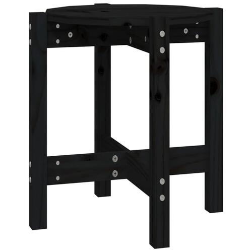 Sofabord Ø 42,5x45 cm massivt fyrretræ sort
