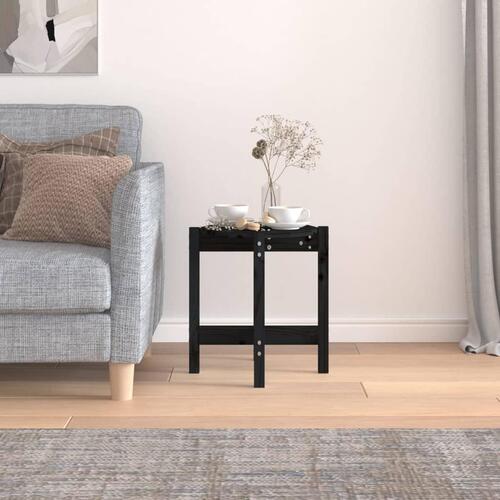 Sofabord Ø 42,5x45 cm massivt fyrretræ sort