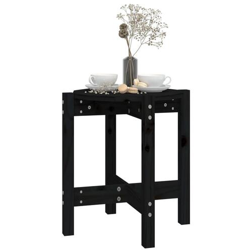 Sofabord Ø 42,5x45 cm massivt fyrretræ sort