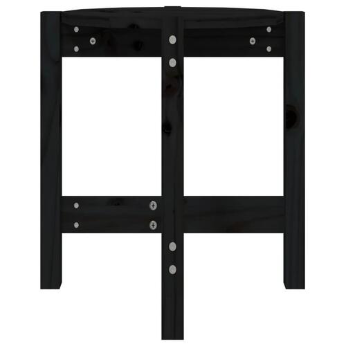 Sofabord Ø 42,5x45 cm massivt fyrretræ sort