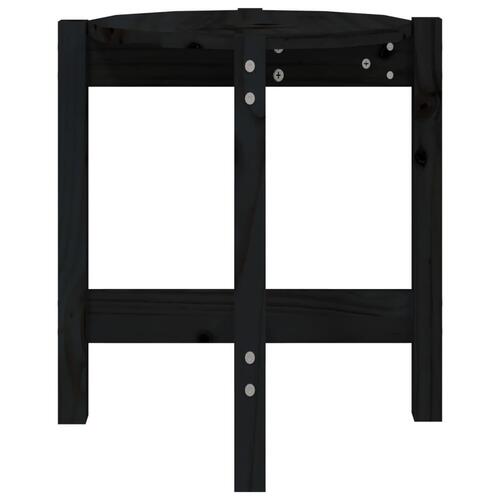 Sofabord Ø 42,5x45 cm massivt fyrretræ sort