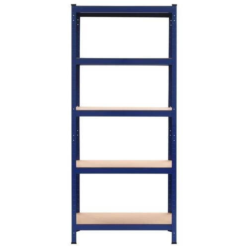 Opbevaringsreol 80 x 40 x 180 cm stål og MDF blå