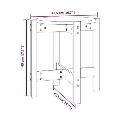 Sofabord Ø 42,5x45 cm massivt fyrretræ sort