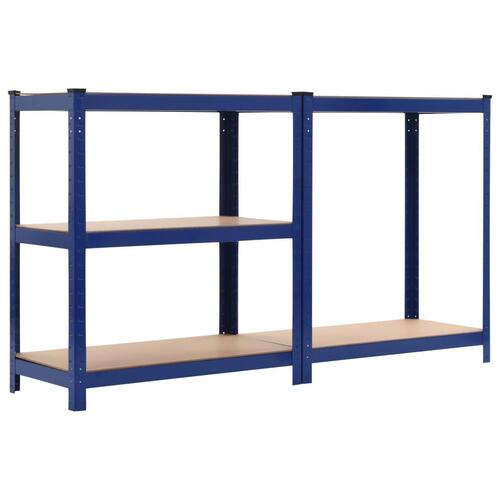 Opbevaringsreol 80 x 40 x 180 cm stål og MDF blå