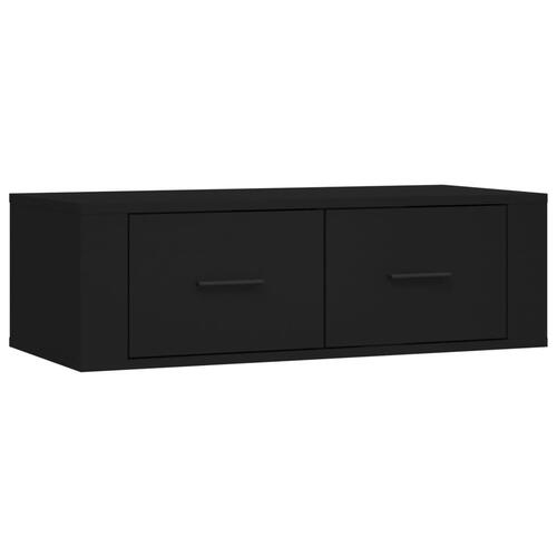 Væghængt tv-bord 80x36x25 cm konstrueret træ sort