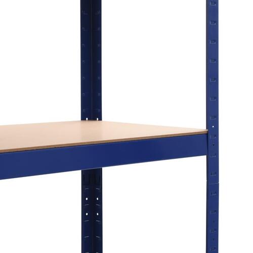 Opbevaringsreol 80 x 40 x 180 cm stål og MDF blå
