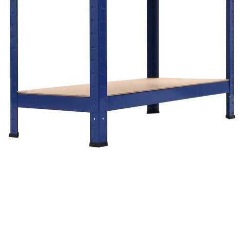 Opbevaringsreol 80 x 40 x 180 cm stål og MDF blå