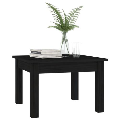 Sofabord 45x45x30 cm massivt fyrretræ sort