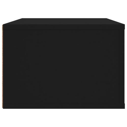 Væghængt tv-bord 80x36x25 cm konstrueret træ sort