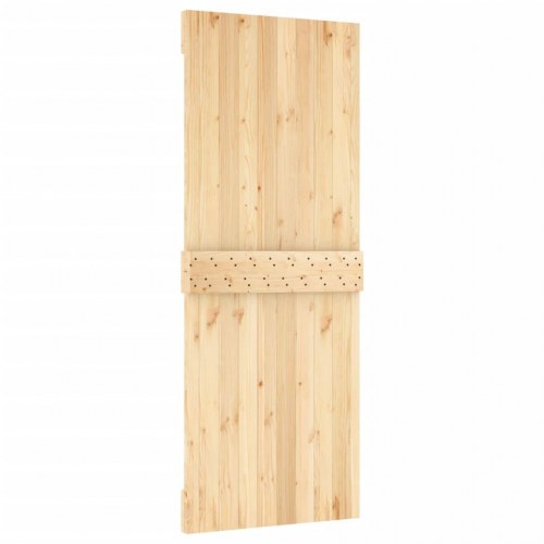 Skydedør med monteringssæt 80x210 cm massivt fyrretræ