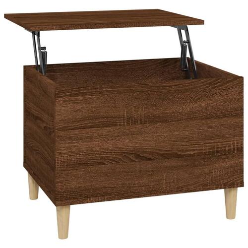 Sofabord 60x44,5x45 cm konstrueret træ brun egetræsfarve