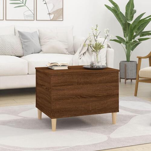 Sofabord 60x44,5x45 cm konstrueret træ brun egetræsfarve