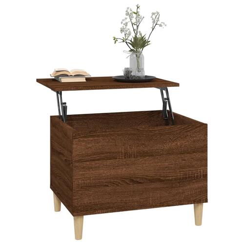 Sofabord 60x44,5x45 cm konstrueret træ brun egetræsfarve