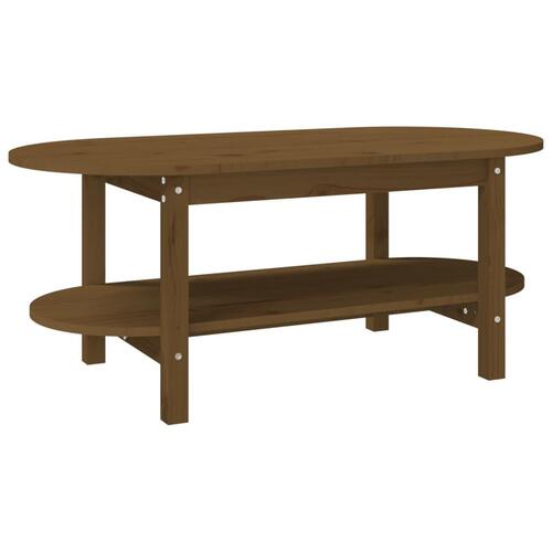Sofabord 110x55x45 cm massivt fyrretræ gyldenbrun