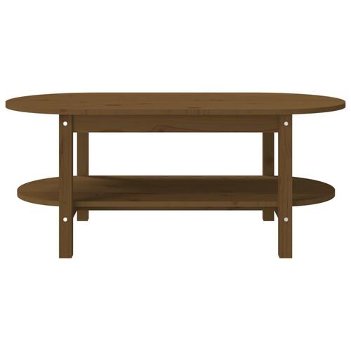 Sofabord 110x55x45 cm massivt fyrretræ gyldenbrun