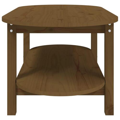 Sofabord 110x55x45 cm massivt fyrretræ gyldenbrun
