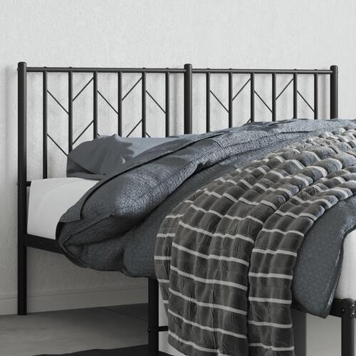 Sengegavl 135 cm metal sort