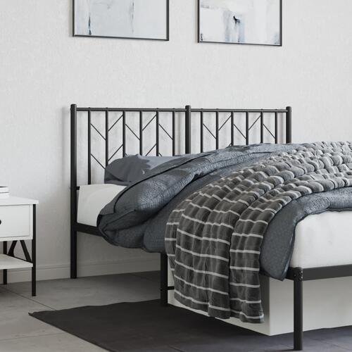 Sengegavl 135 cm metal sort