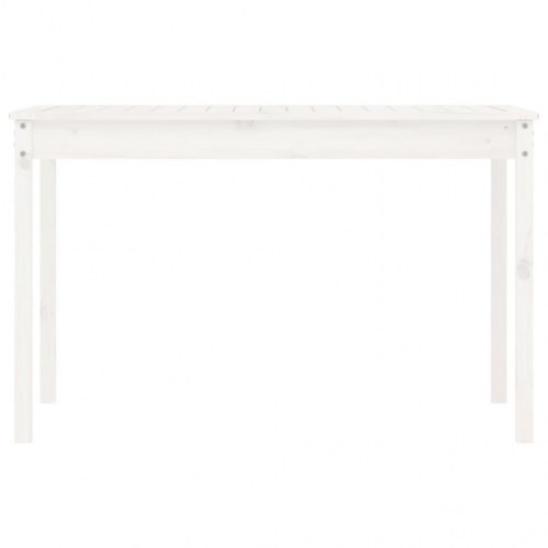 Havebord 121x82,5x76 cm massivt fyrretræ hvid