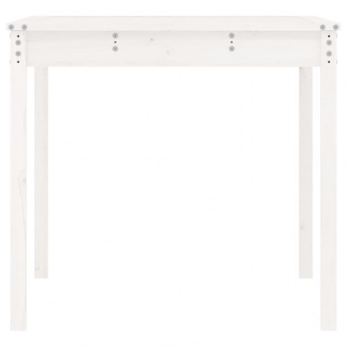 Havebord 121x82,5x76 cm massivt fyrretræ hvid