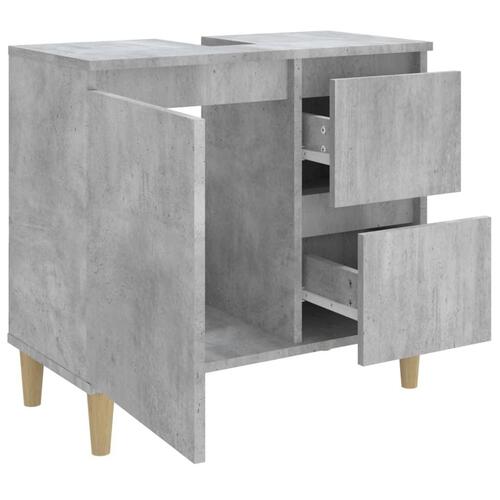 Badeværelsesskab 65x33x60 cm konstrueret træ betongrå