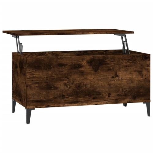 Sofabord 90x44,5x45 cm konstrueret træ røget egetræsfarve