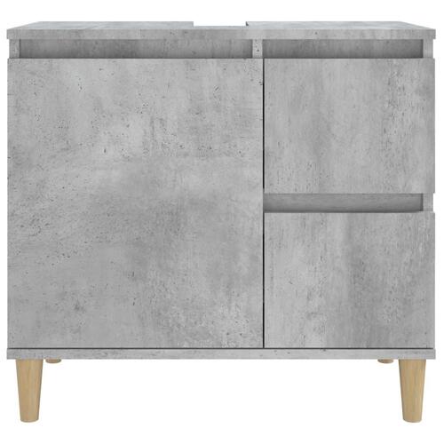 Badeværelsesskab 65x33x60 cm konstrueret træ betongrå