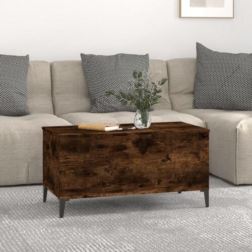 Sofabord 90x44,5x45 cm konstrueret træ røget egetræsfarve