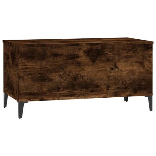 Sofabord 90x44,5x45 cm konstrueret træ røget egetræsfarve