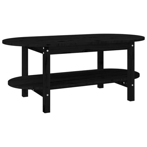 Sofabord 110x55x45 cm massivt fyrretræ sort