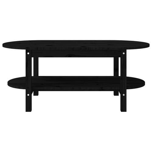 Sofabord 110x55x45 cm massivt fyrretræ sort