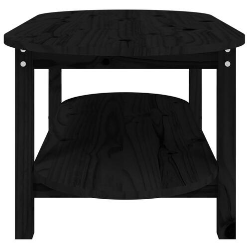 Sofabord 110x55x45 cm massivt fyrretræ sort
