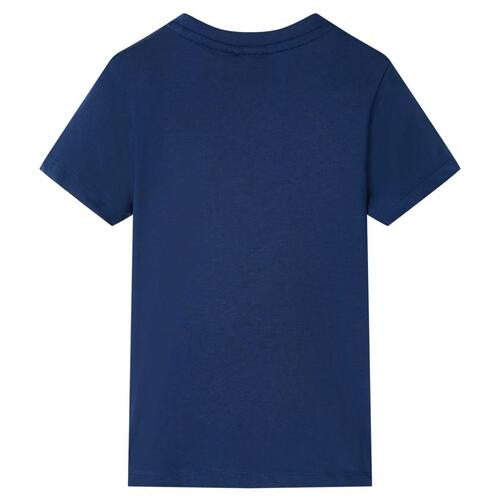 Kortærmet T-shirt til børn str. 116 mørk mørkeblå