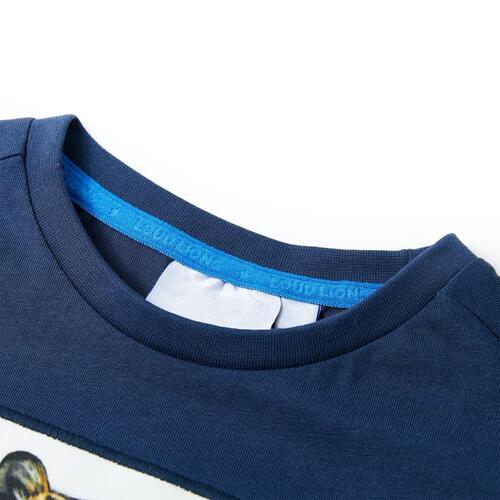 Kortærmet T-shirt til børn str. 116 mørk mørkeblå