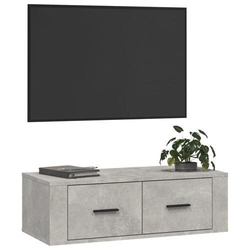 Væghængt tv-bord 80x36x25 cm konstrueret træ betongrå