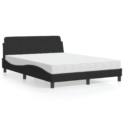 Seng med madras 140x200 cm velour sort
